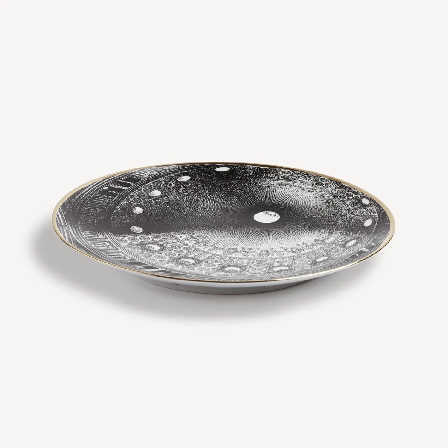 Decorative Plates<Fornasetti Plate Cupola Tiburio Di S. Maria Delle Grazie (Milano) White/Black/Gold