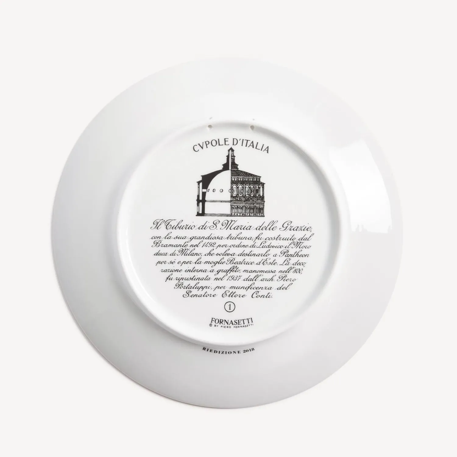 Decorative Plates<Fornasetti Plate Cupola Tiburio Di S. Maria Delle Grazie (Milano) White/Black/Gold