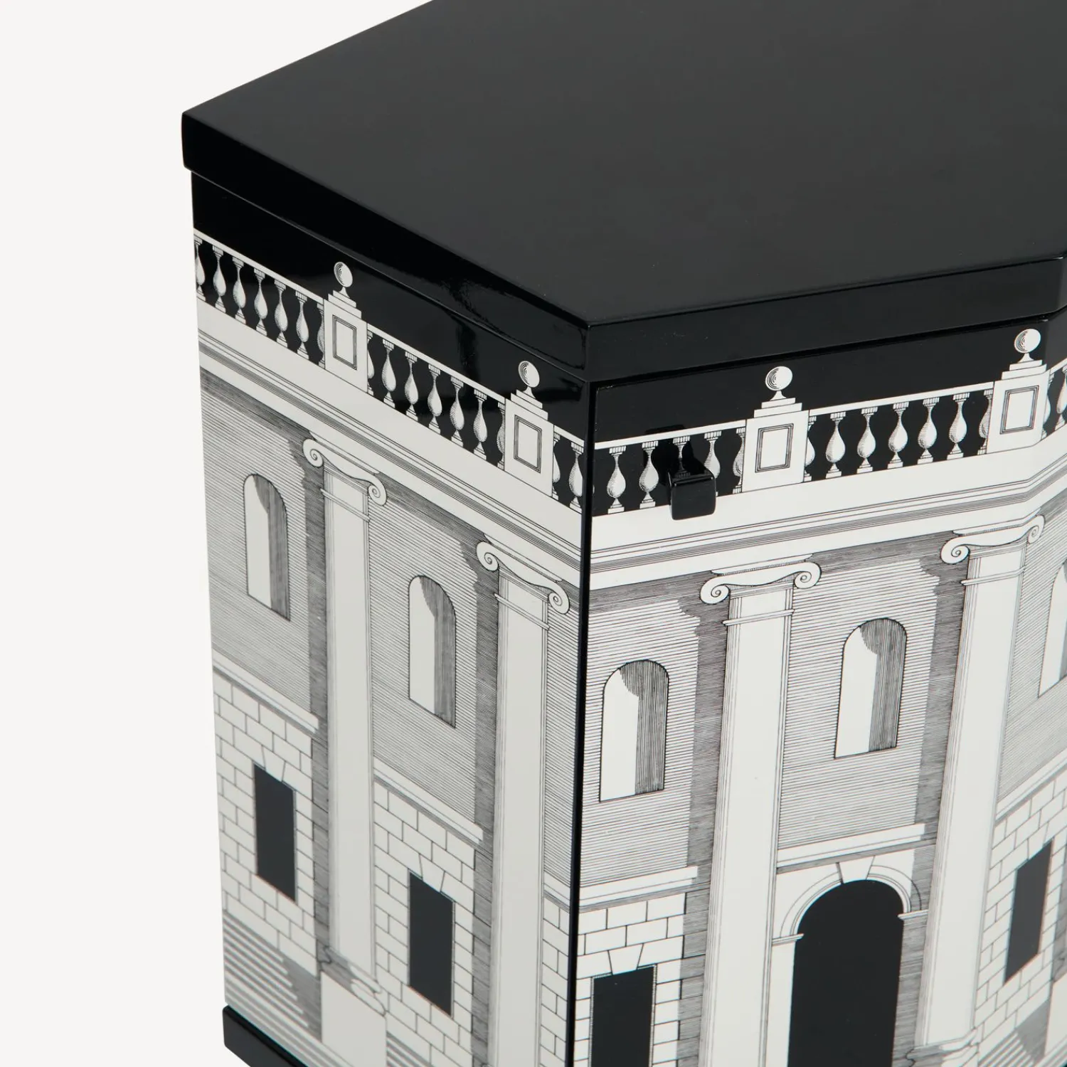 Cabinets<Fornasetti Polyhedric Bedside Table Casa Con Colonne White/Black