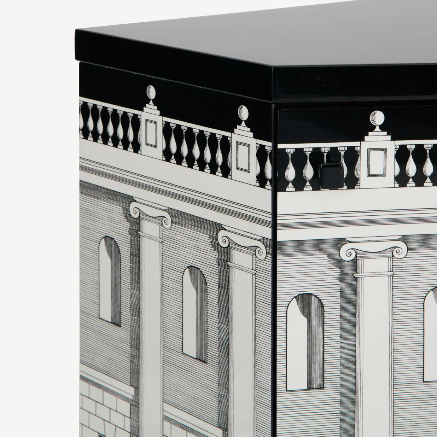 Cabinets<Fornasetti Polyhedric Bedside Table Casa Con Colonne White/Black