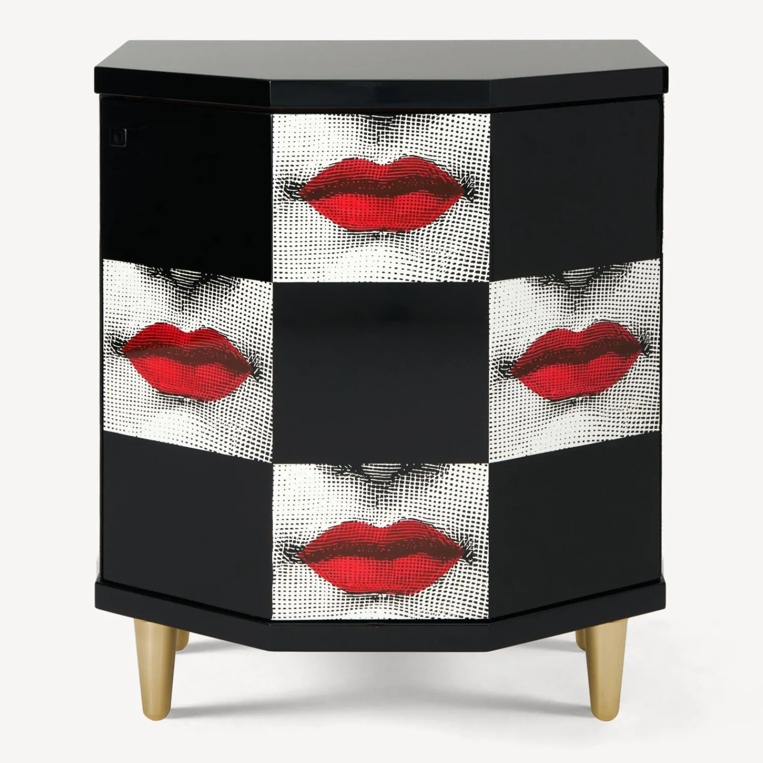 Cabinets<Fornasetti Polyhedric Bedside Table Kiss Red/White/Black