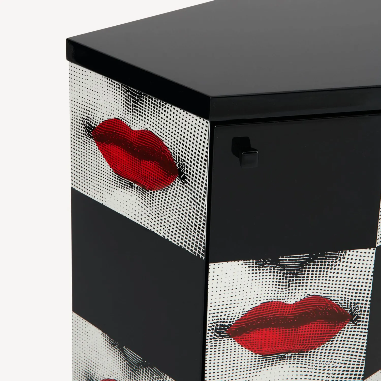 Cabinets<Fornasetti Polyhedric Bedside Table Kiss Red/White/Black