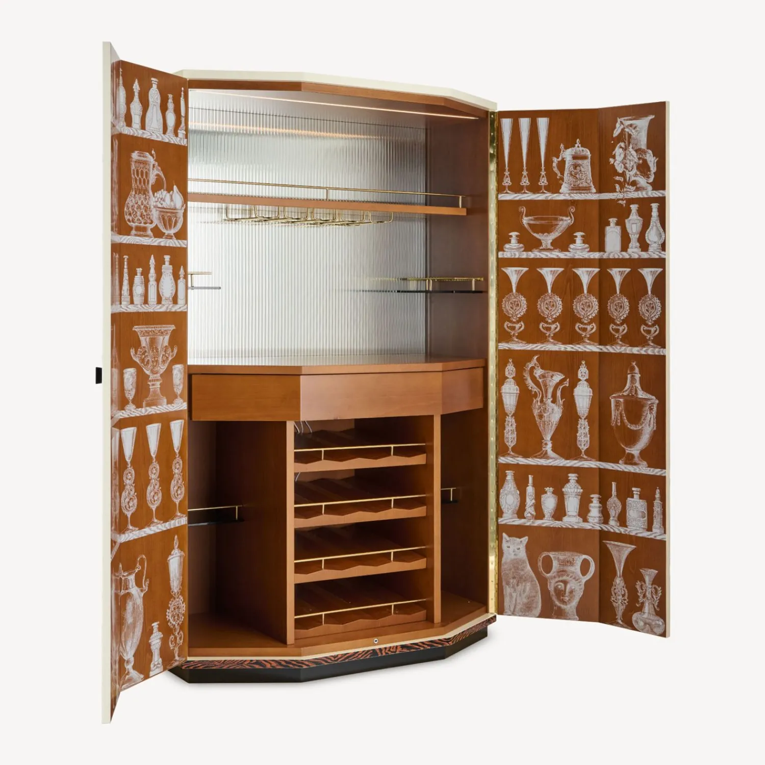 Curved Cabinets<Fornasetti Polyhedric Curved Bar Cabinet Vasi Multicolour