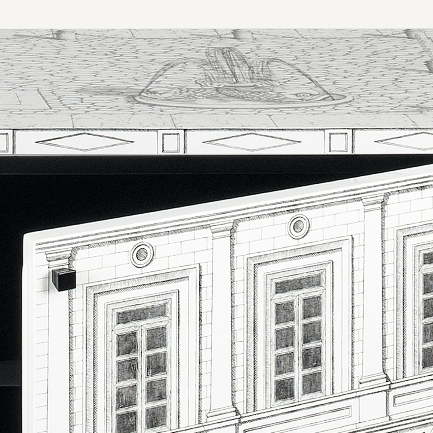 Cabinets<Fornasetti Raised Sideboard Architettura White/Black