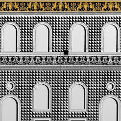 Cabinets<Fornasetti Raised Sideboard Facciata Quattrocentesca White/Black/Yellow