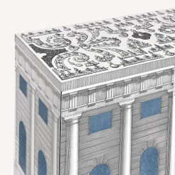 Cabinets<Fornasetti Raised Small Sideboard Architettura Celeste White/Black/Light Blue
