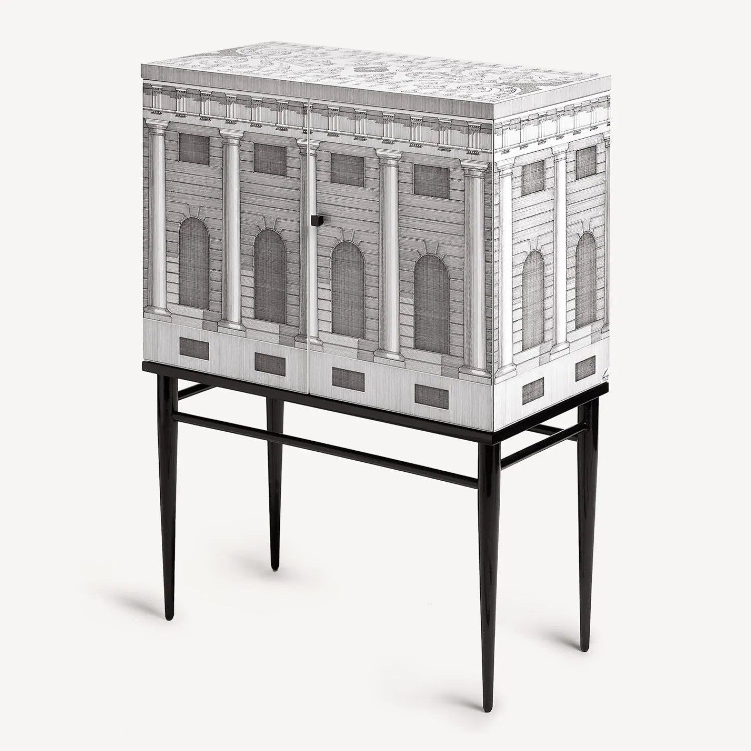 Cabinets<Fornasetti Raised Small Sideboard Architettura White/Black