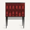 Cabinets<Fornasetti Raised Small Sideboard Facciata Quattrocentesca Red/Black