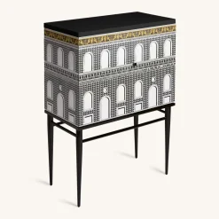 Cabinets<Fornasetti Raised Small Sideboard Facciata Quattrocentesca White/Black/Yellow