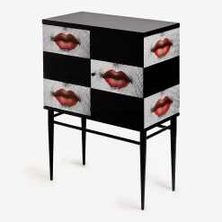 Cabinets<Fornasetti Raised Small Sideboard Kiss White/Black/Red