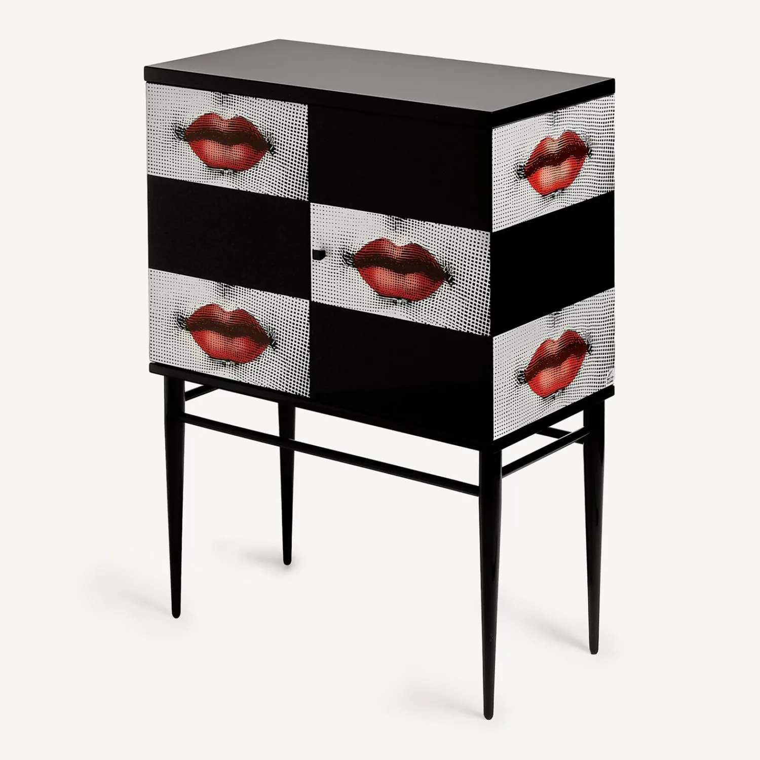 Cabinets<Fornasetti Raised Small Sideboard Kiss White/Black/Red