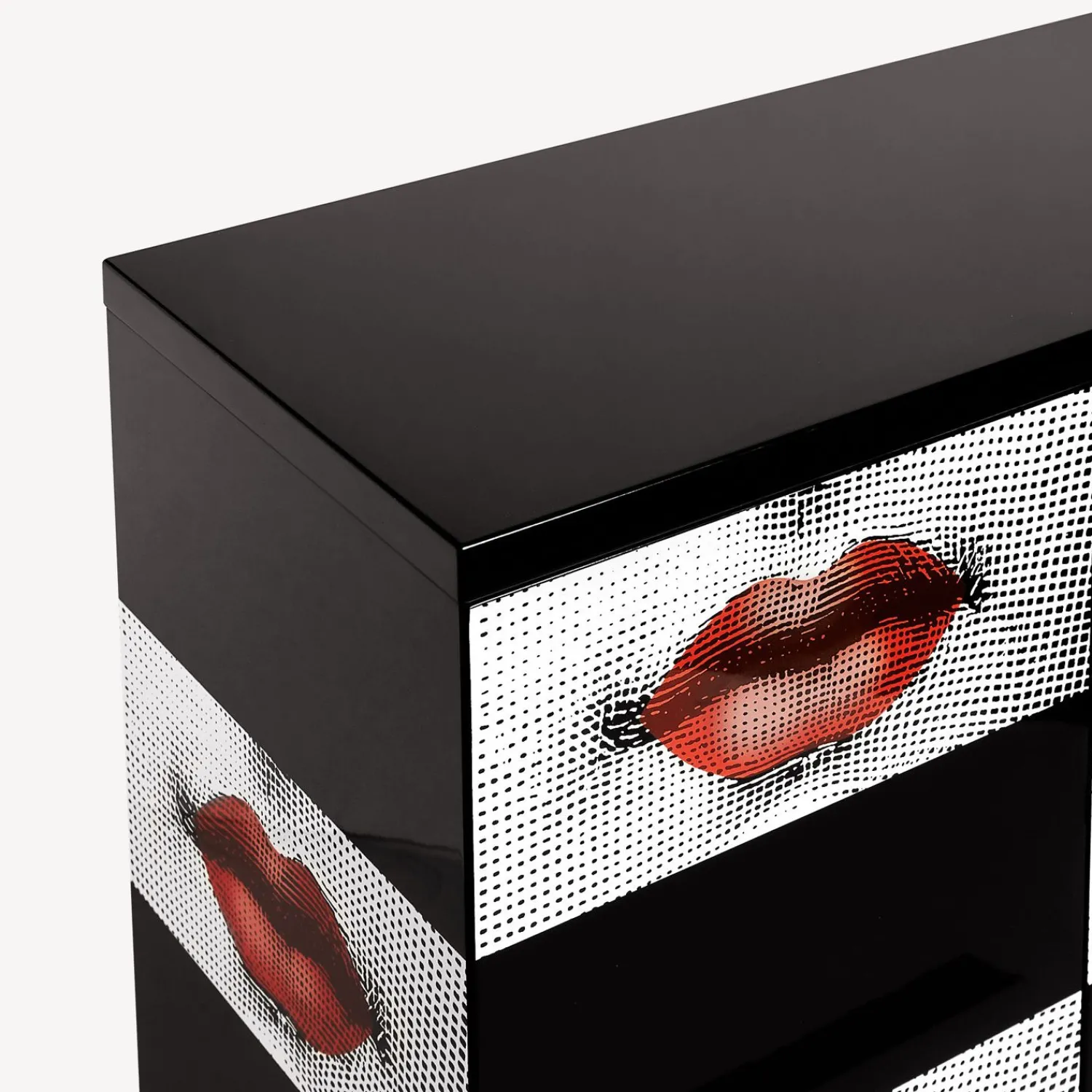 Cabinets<Fornasetti Raised Small Sideboard Kiss White/Black/Red