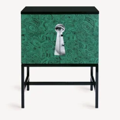 Cabinets<Fornasetti Raised Small Sideboard Serratura Su Malachite Green/White/Black