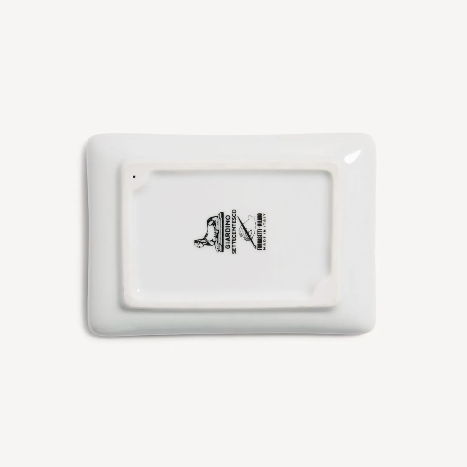 Design Ashtrays<Fornasetti Rectangular Ashtray Giardino Settecentesco White/Black/Platinum