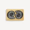 Design Ashtrays<Fornasetti Rectangular Ashtray Giro Di Conchiglie White/Black/Gold