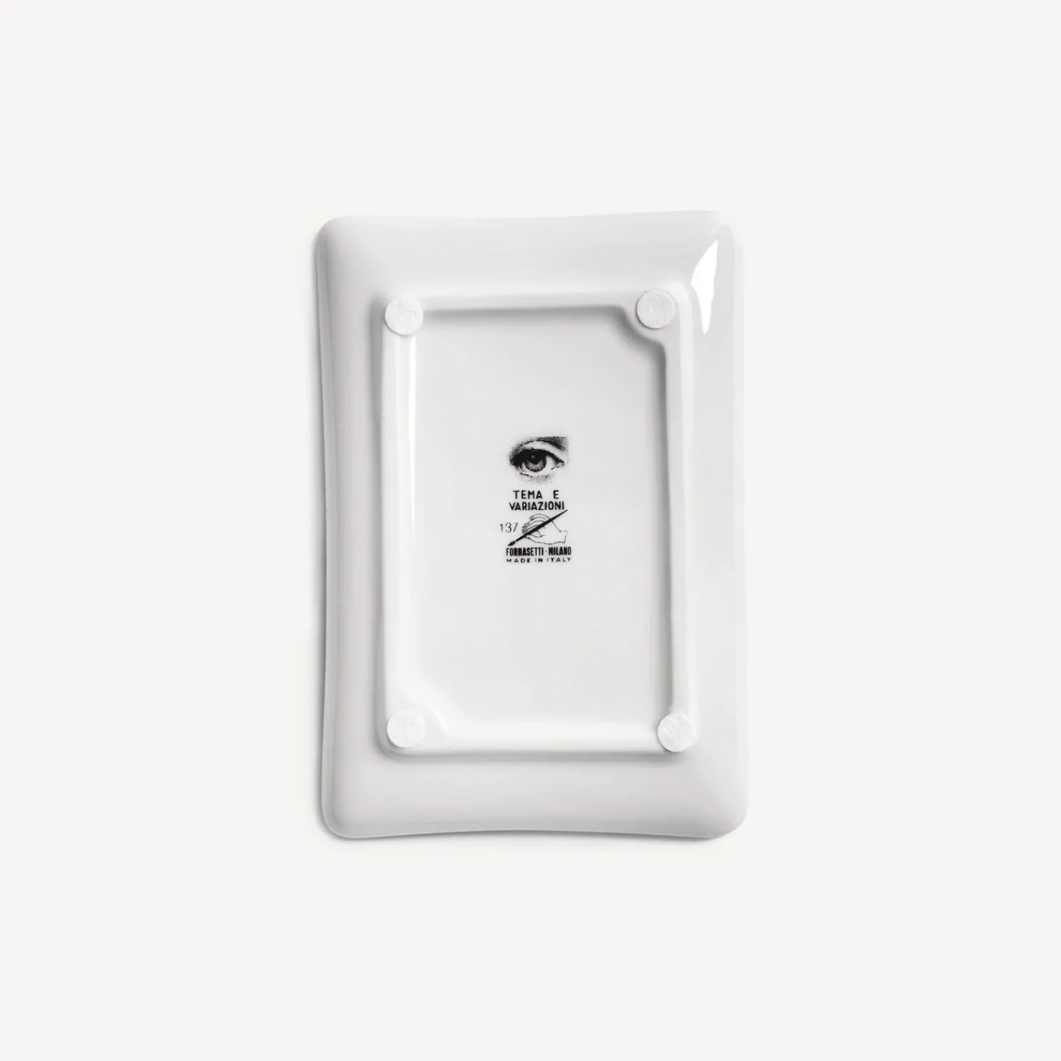 Design Ashtrays<Fornasetti Rectangular Ashtray Tema E Variazioni N.137 White/Black