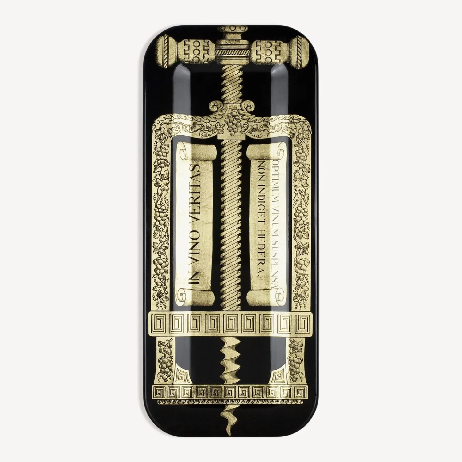 Decorative Trays And Pliants<Fornasetti Rectangular Tray Cavatappi Gold/Black