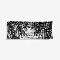 Decorative Trays<Fornasetti Rectangular Tray Giardino Settecentesco White/Black
