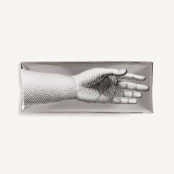 Decorative Trays<Fornasetti Rectangular Tray Mano White/Black/Platinum