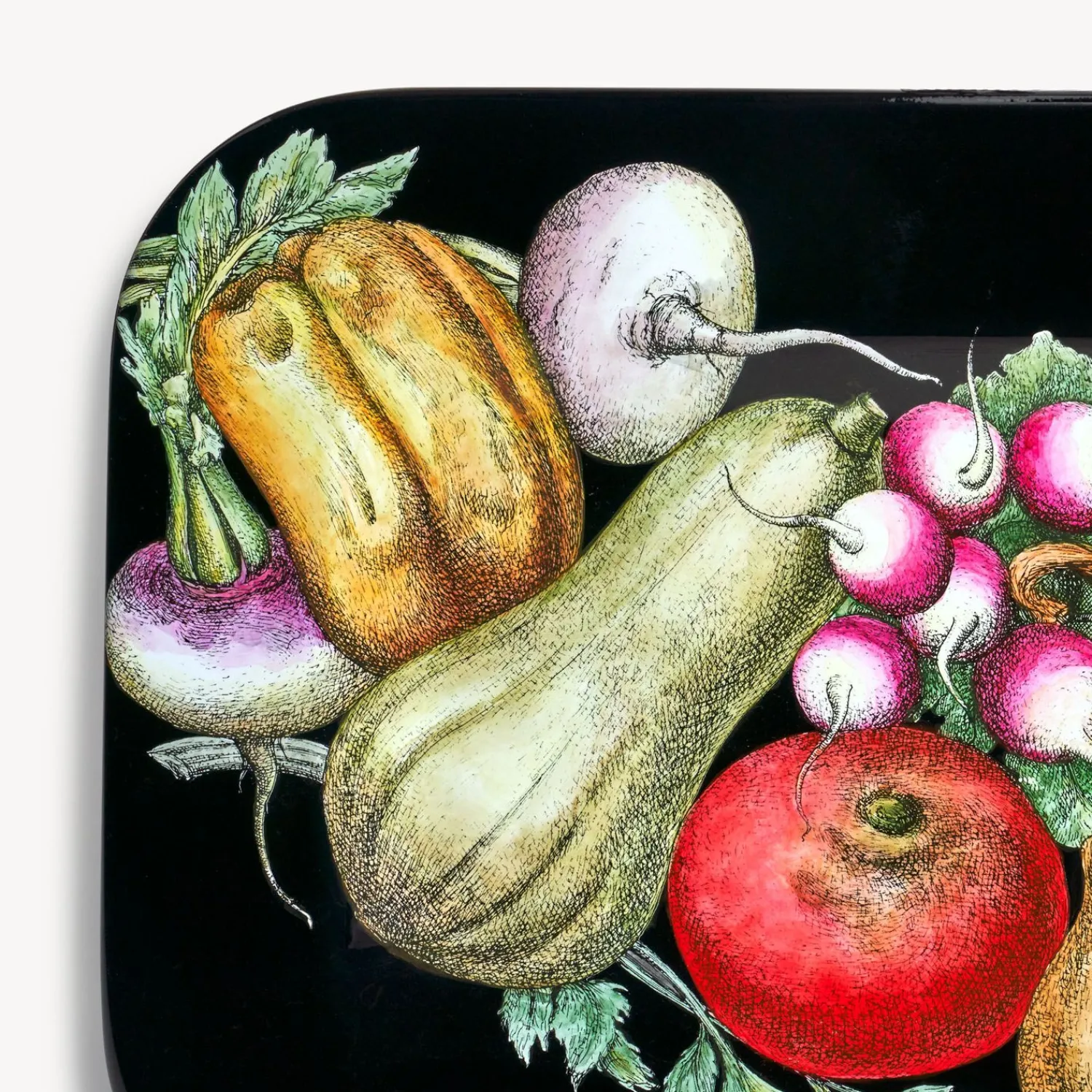 Decorative Trays And Pliants<Fornasetti Rectangular Tray Verdura Multicolour