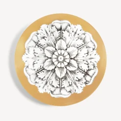Decorative Plates<Fornasetti Rim Plate Rosone N.4 White/Black/Gold