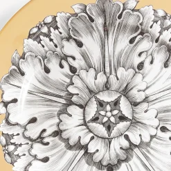 Decorative Plates<Fornasetti Rim Plate Rosone N.3 White/Black/Gold