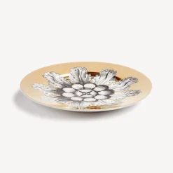 Decorative Plates<Fornasetti Rim Plate Rosone N.6 White/Black/Gold