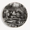 Decorative Plates<Fornasetti Rim Plate Sirene N.1 White/Black/Gold