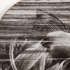Decorative Plates<Fornasetti Rim Plate Sirene N.4 White/Black/Gold