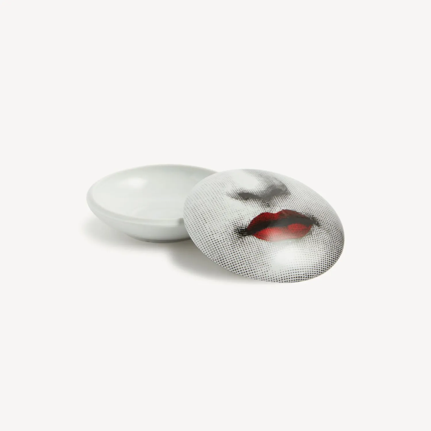 Small Containers<Fornasetti Round Box Red Lips - Tema E Variazioni N.397 White/Black/Red