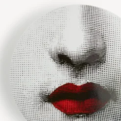 Small Containers<Fornasetti Round Box Red Lips - Tema E Variazioni N.397 White/Black/Red
