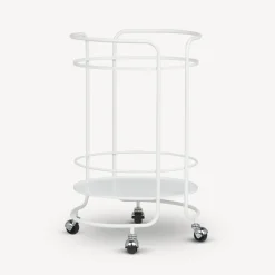 Food Trolley<Fornasetti Round Food Trolley White