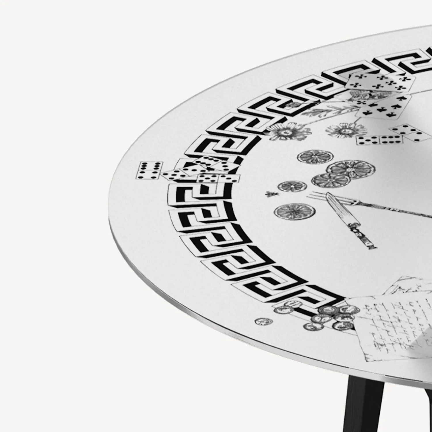Tables<Fornasetti Round Table Oggetti Sparsi White