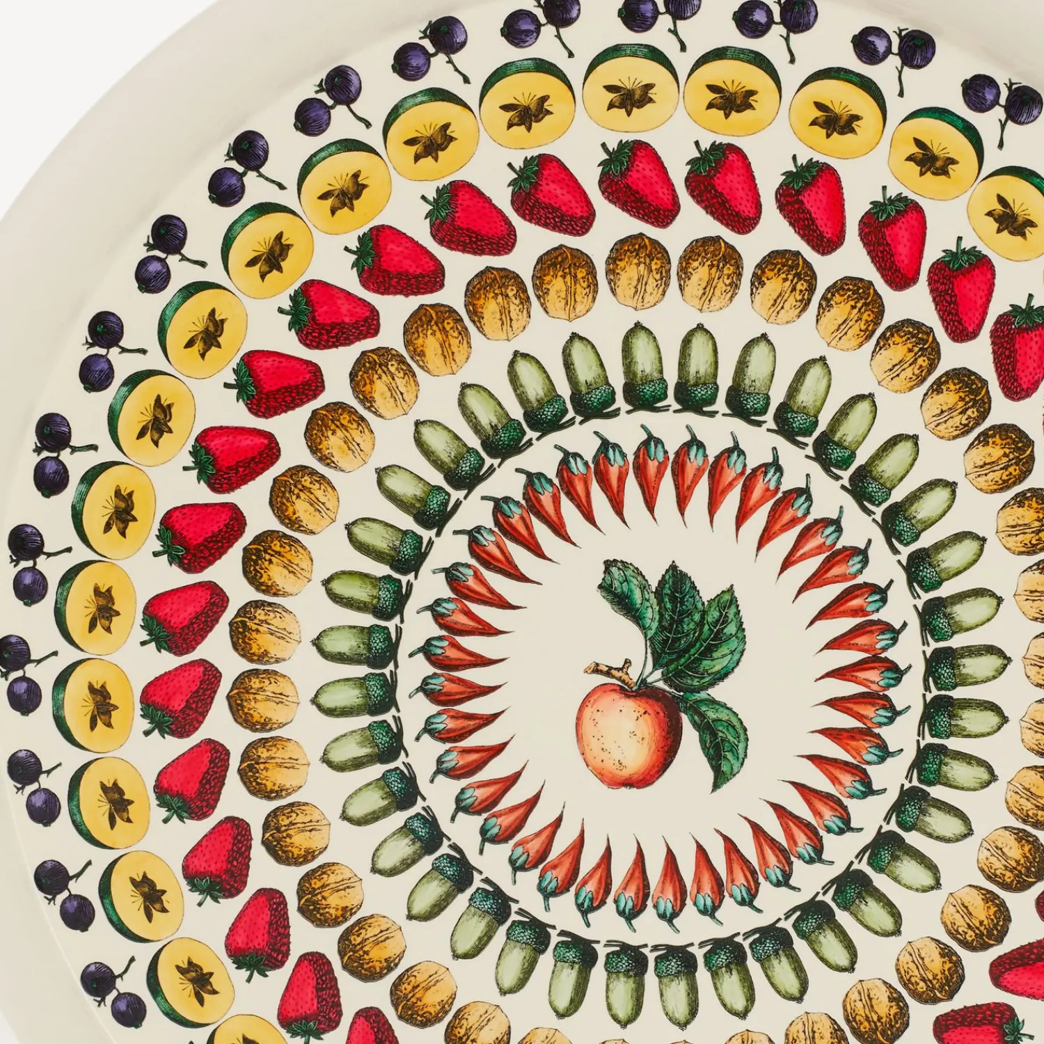 Decorative Trays And Pliants<Fornasetti Round Tray Giostra Di Frutta Multicolour