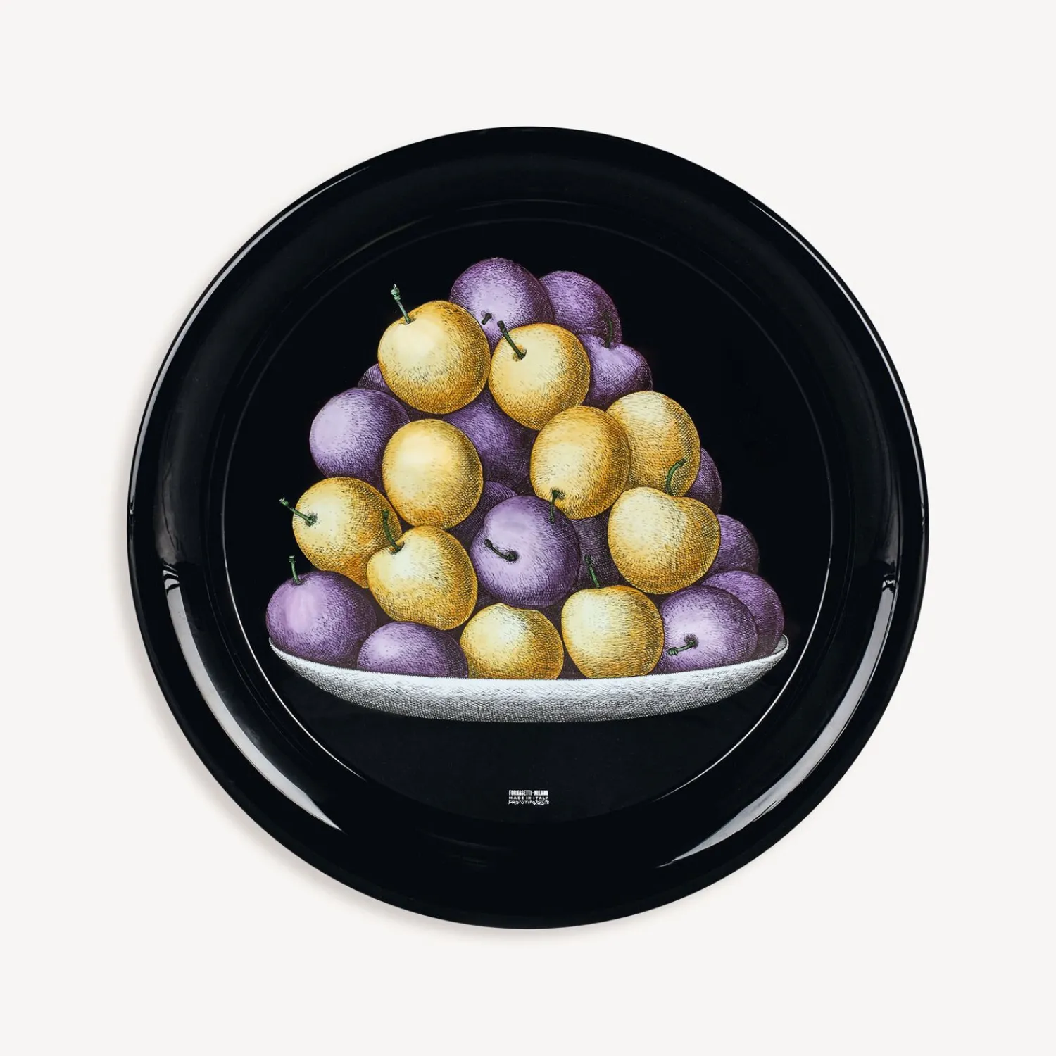 Decorative Trays And Pliants<Fornasetti Round Tray Prugne Multicolour