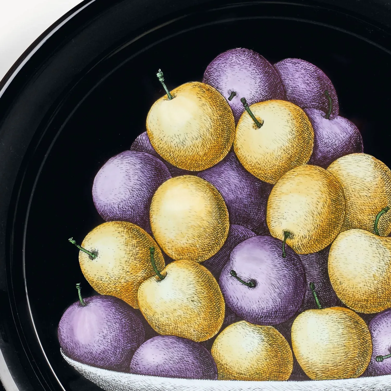 Decorative Trays And Pliants<Fornasetti Round Tray Prugne Multicolour