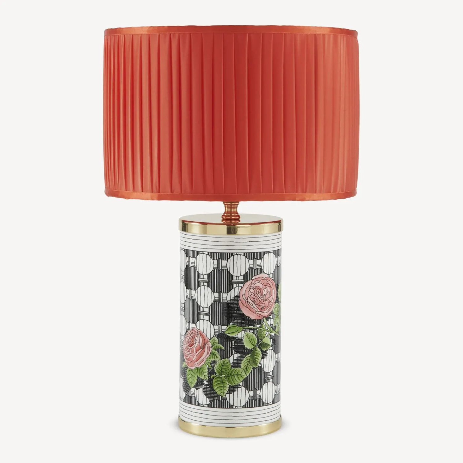 Lamps And Lampshades<Fornasetti Semi-Cylindrical Lampshade In Pleated Fabric Rosso