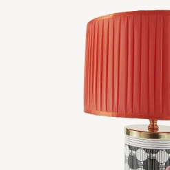 Lamps And Lampshades<Fornasetti Semi-Cylindrical Lampshade In Pleated Fabric Rosso