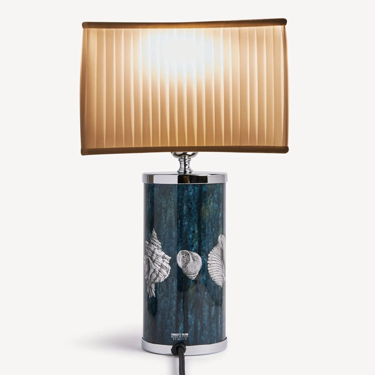 Lamps And Lampshades<Fornasetti Semi-Cylindrical Lampshade In Pleated Fabric White