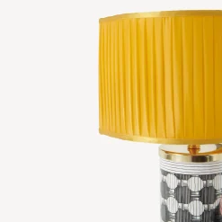 Lamps And Lampshades<Fornasetti Semi-Cylindrical Lampshade In Pleated Fabric Yellow