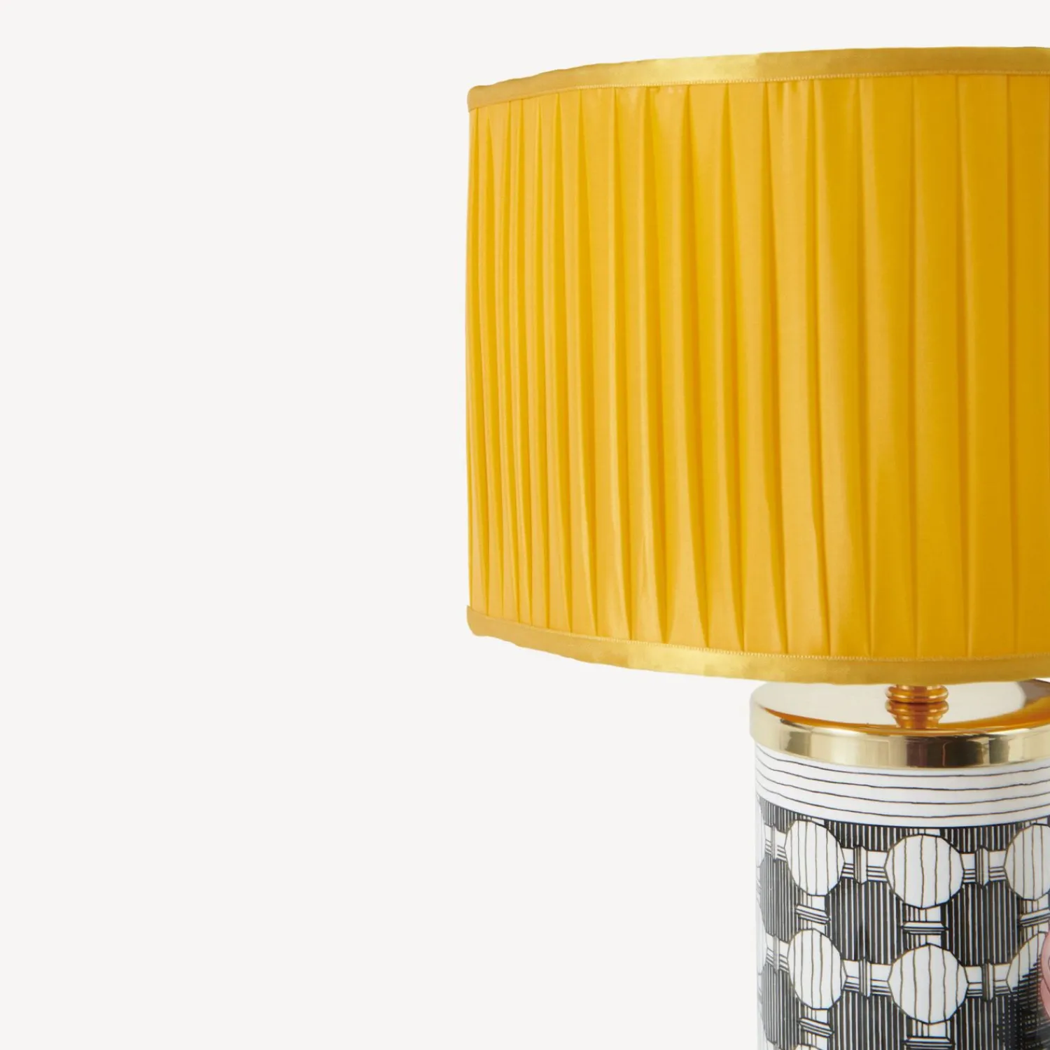 Lamps And Lampshades<Fornasetti Semi-Cylindrical Lampshade In Pleated Fabric Yellow