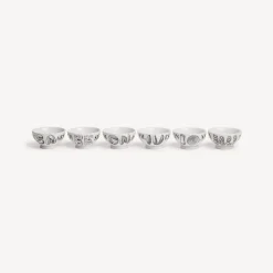 Appetizer Sets And Centrepieces<Fornasetti Set 6 Appetizer Bowls Cocktalia White/Black