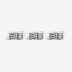 Tea And Coffee Sets<Fornasetti Set 6 Coffee Cups Architettura White/Black