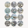 Decorative Plates<Fornasetti Set 12 Plates Citta Di Carte Multicolour