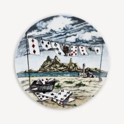 Decorative Plates<Fornasetti Set 12 Plates Citta Di Carte Multicolour