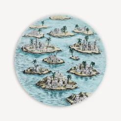 Decorative Plates<Fornasetti Set 12 Plates Citta Di Carte Multicolour