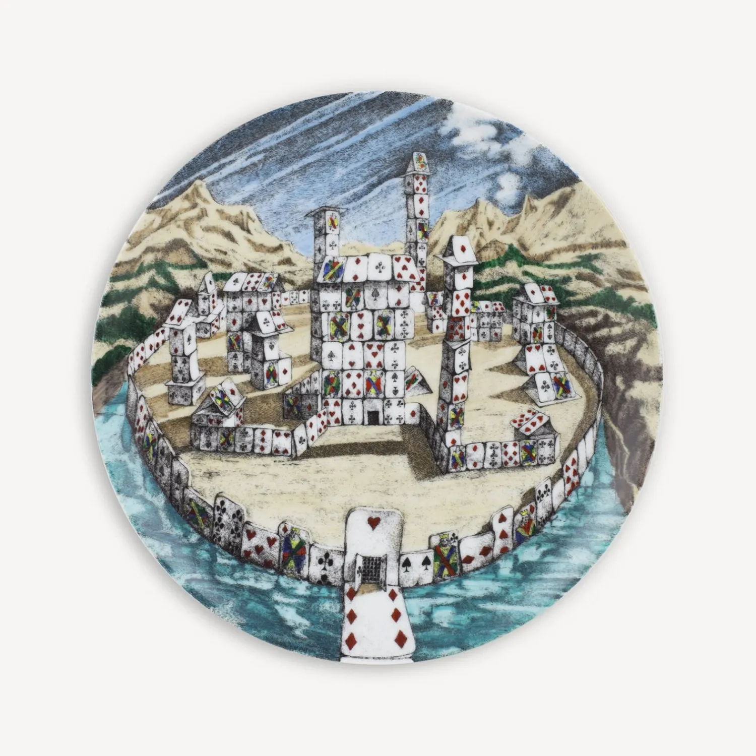 Decorative Plates<Fornasetti Set 12 Plates Citta Di Carte Multicolour