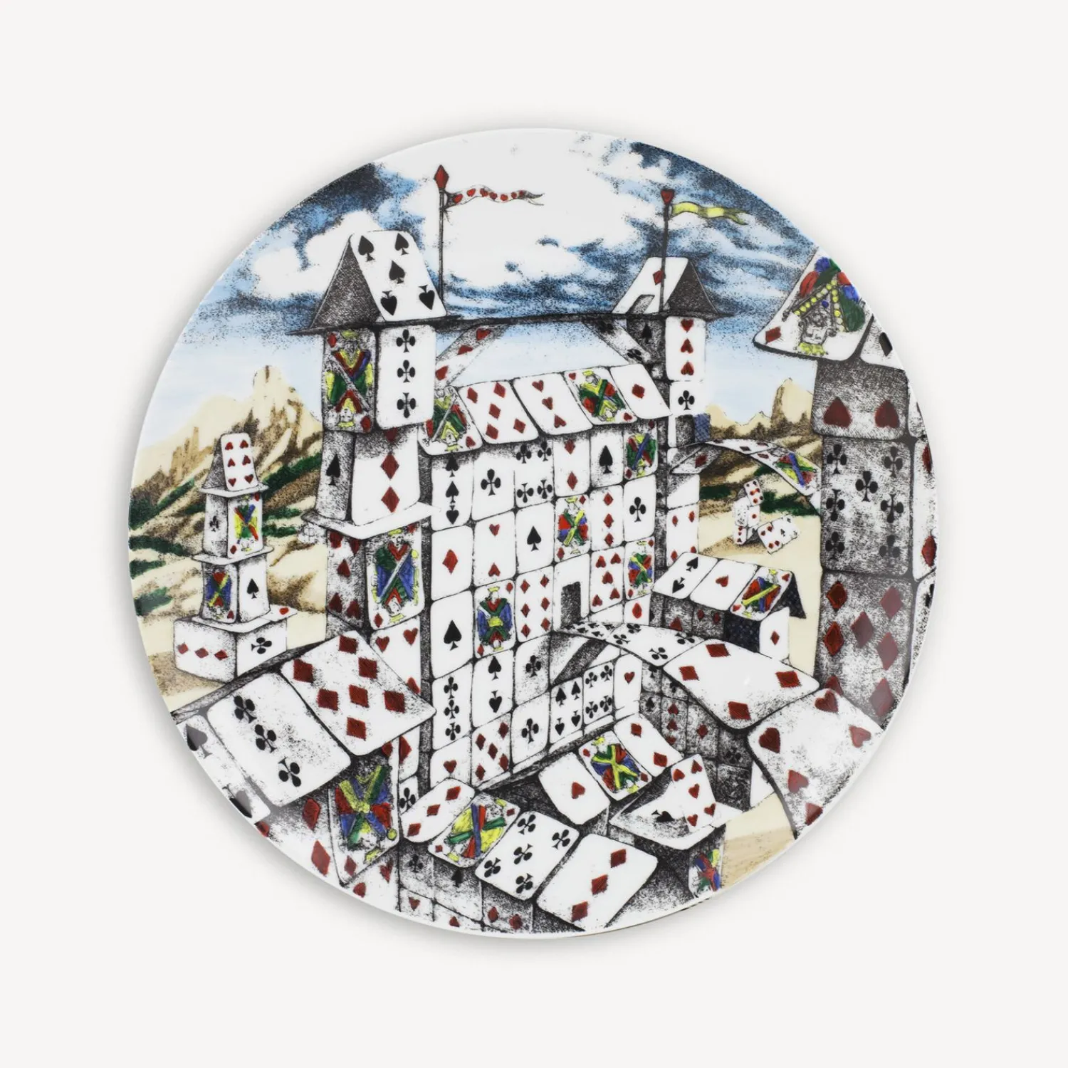 Decorative Plates<Fornasetti Set 12 Plates Citta Di Carte Multicolour