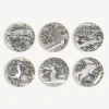 Decorative Plates<Fornasetti Set 6 Plates Citta D'Italia White/Black/Gold
