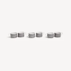 Tea And Coffee Sets<Fornasetti Set 6 Tea Cups Architettura White/Black